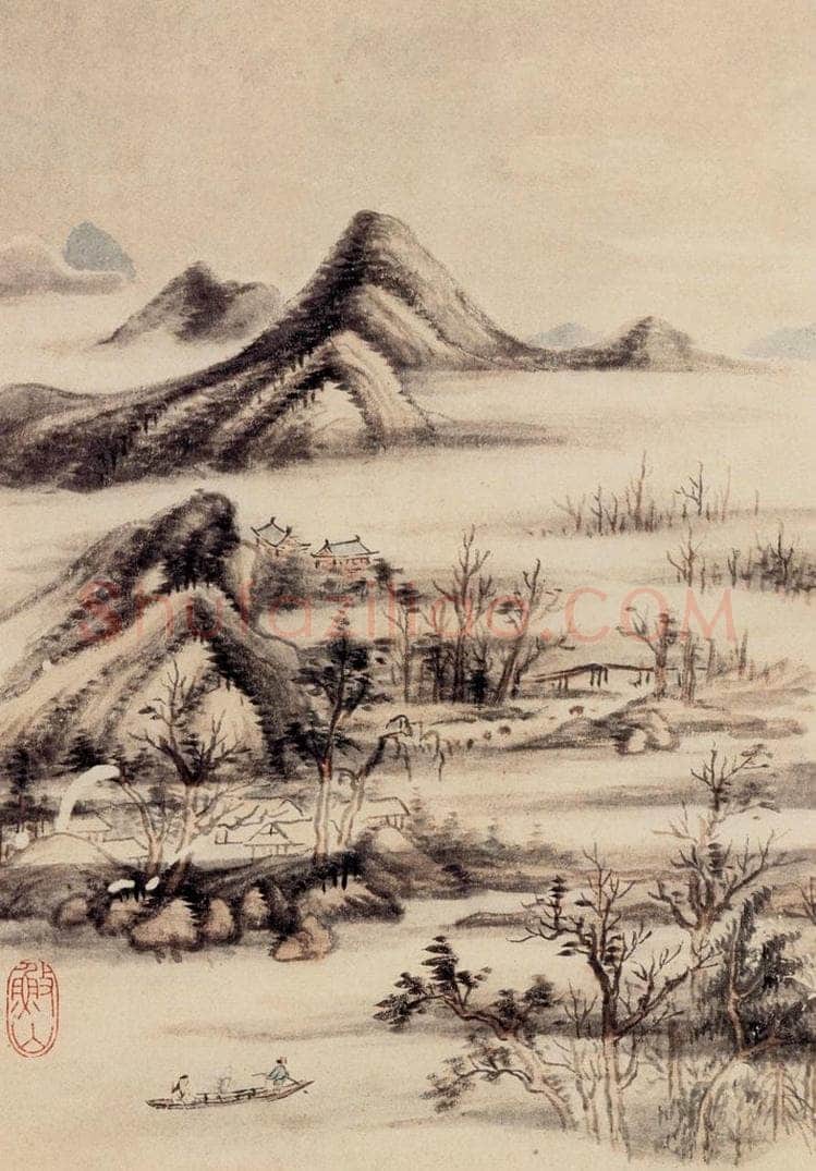 清 吴历 仿古山水册 书画作品