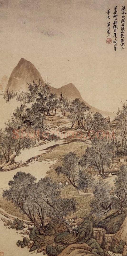 清 吴历 仿赵大年山水轴 书画作品