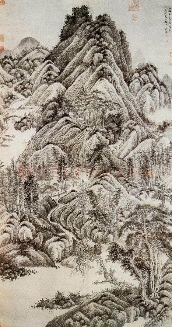 清 吴历 仿吴镇山水轴 书画作品