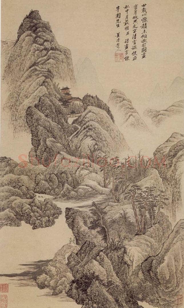 清 吴历 为唐半园作山水轴 书画作品