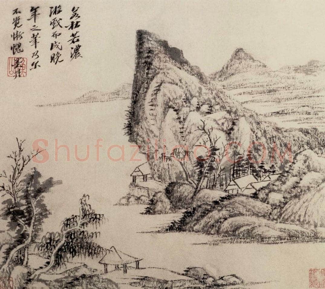 清 吴历 墨笔山水册 书画作品
