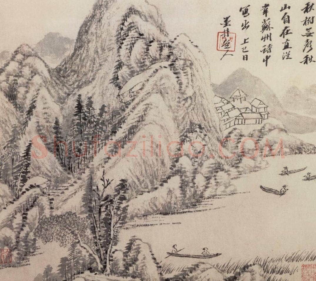 清 吴历 墨笔山水册 书画作品