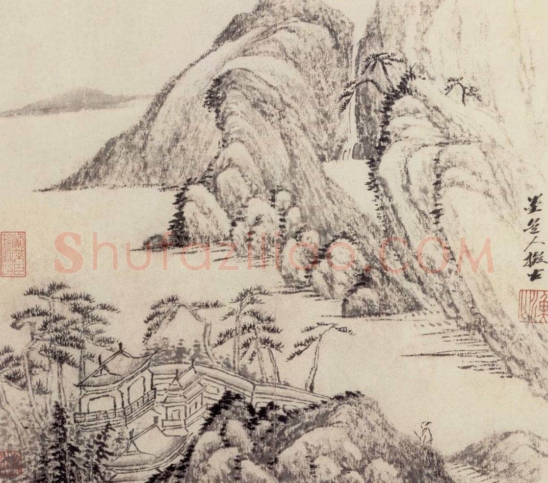 清 吴历 墨笔山水册 书画作品