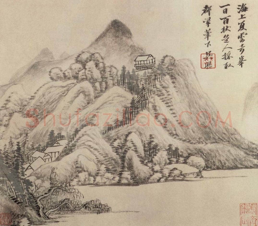 清 吴历 墨笔山水册 书画作品