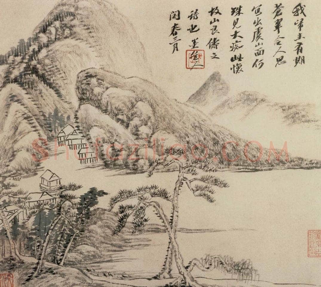清 吴历 墨笔山水册 书画作品