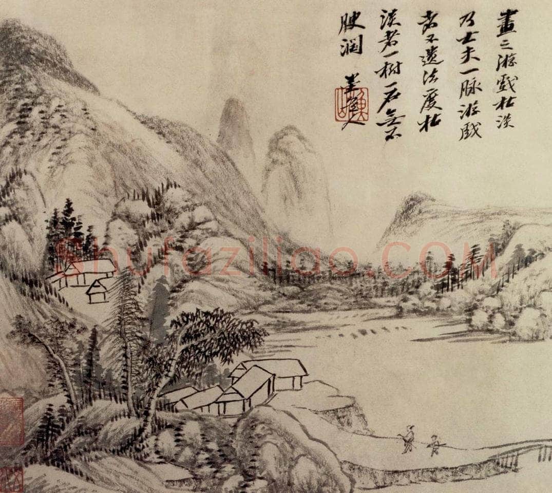 清 吴历 墨笔山水册 书画作品