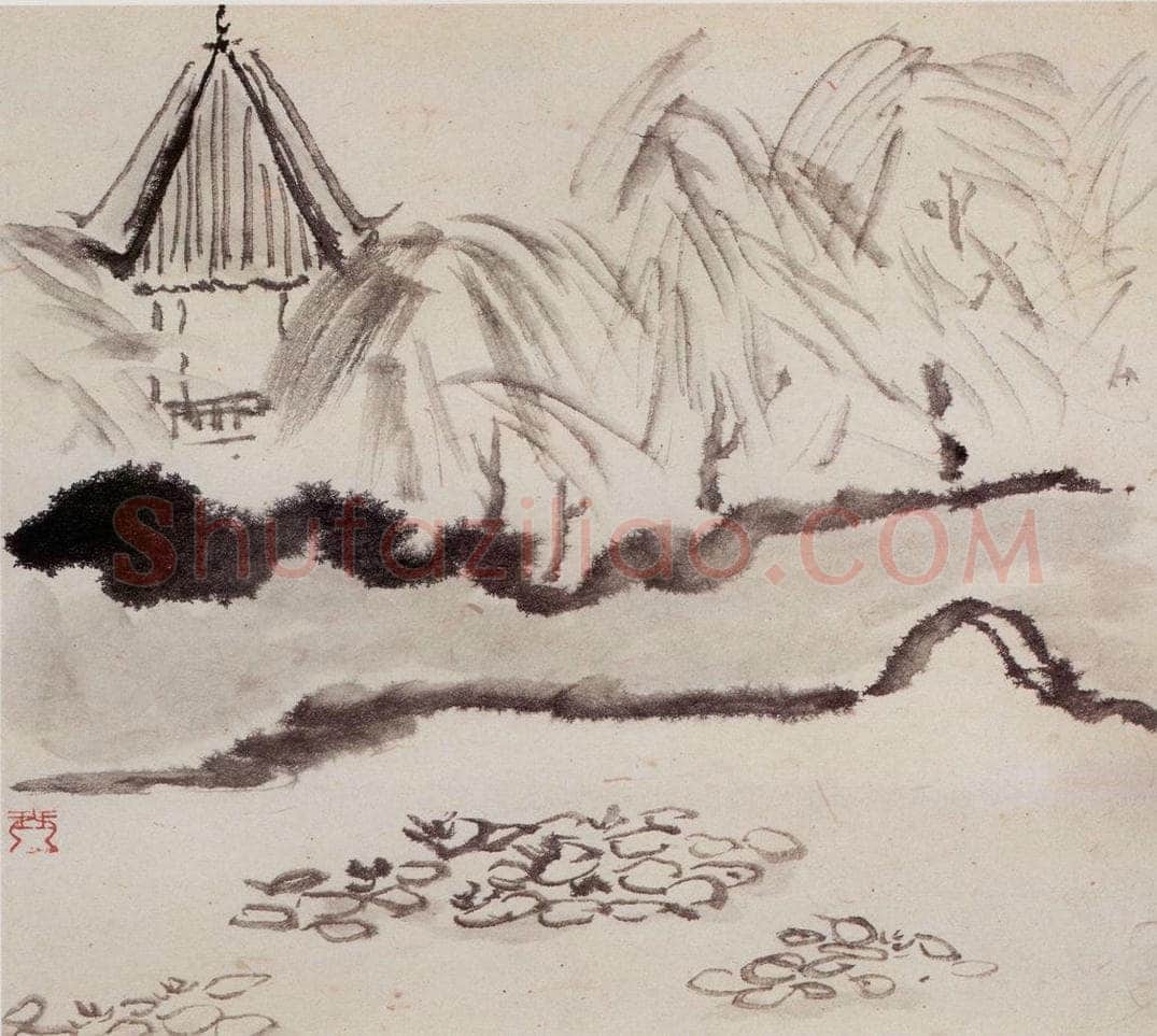 1981年 庞薰琹 《无锡小景》 书画作品