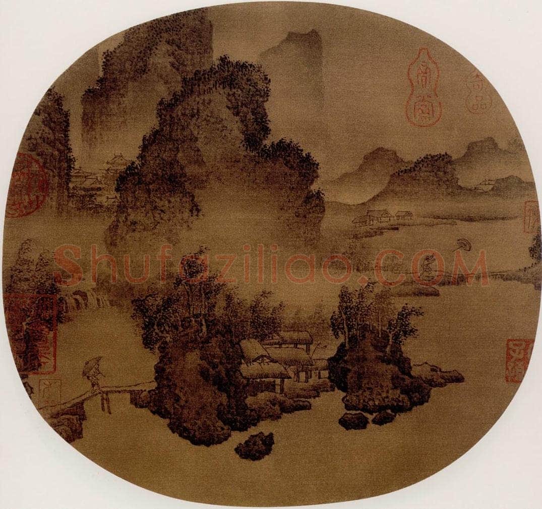 宋 伕名 溪山风雨图 书画作品