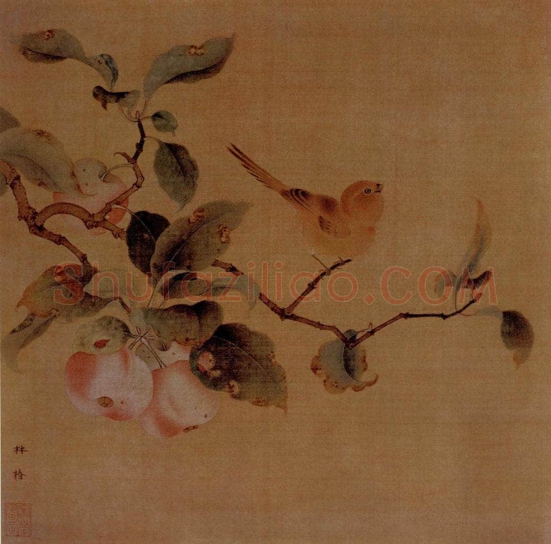 宋 林椿 果熟来禽图 书画作品