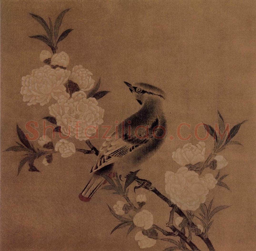 宋 伕名 桃花山鸟图 书画作品