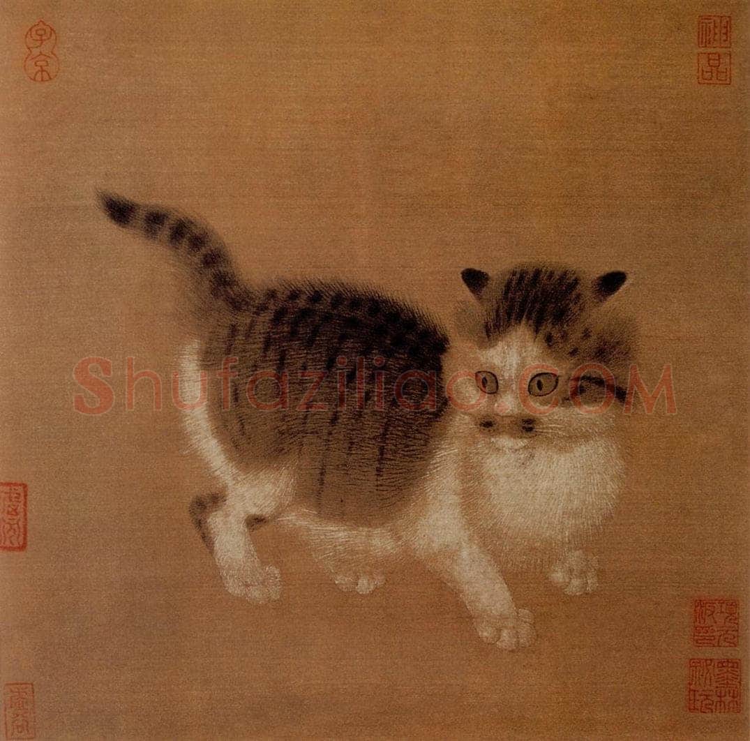 宋 伕名 狸奴图 书画作品