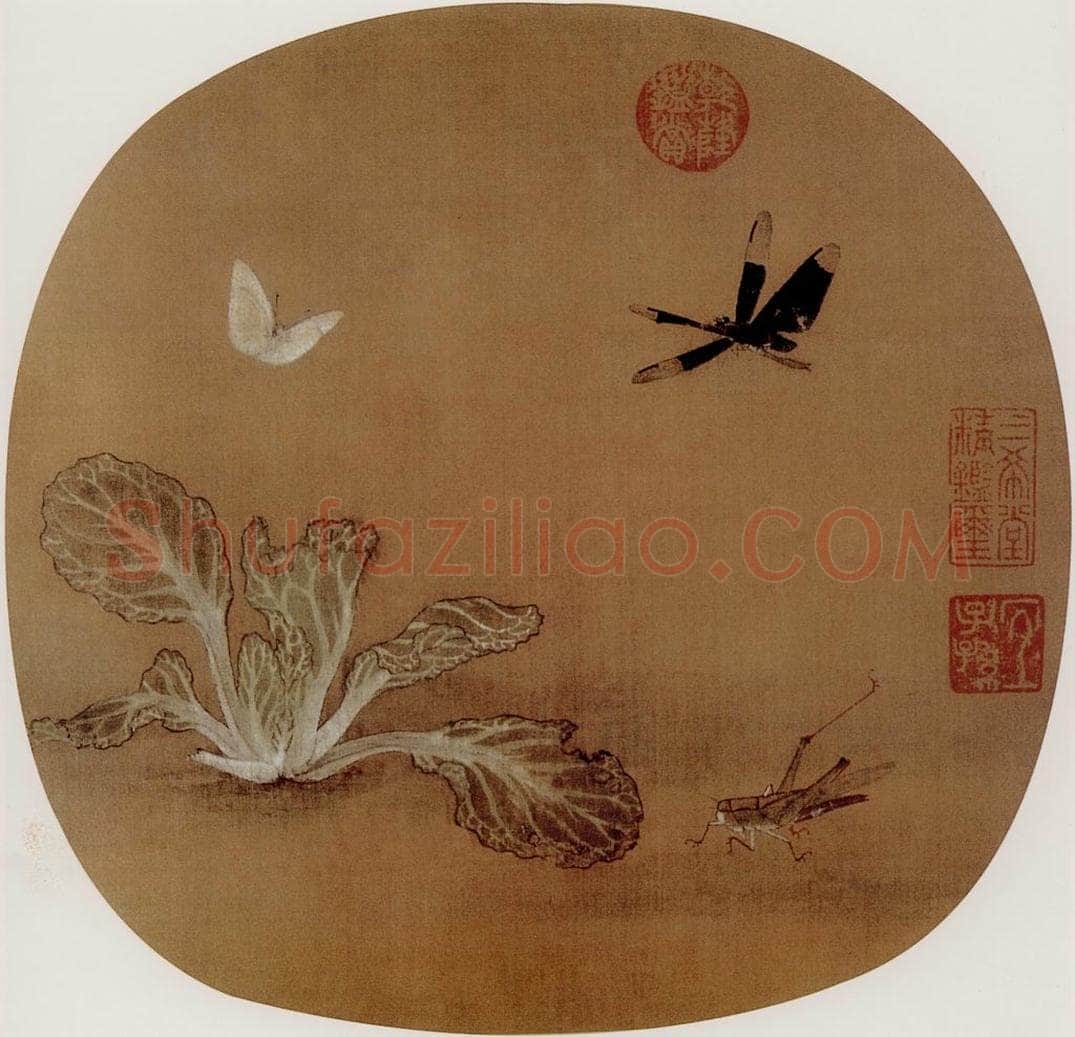 宋 伕名 野蔬草虫图 书画作品