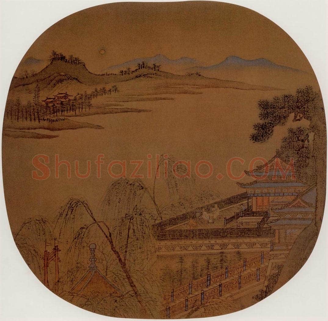宋 伕名 瑶台玩月图 书画作品