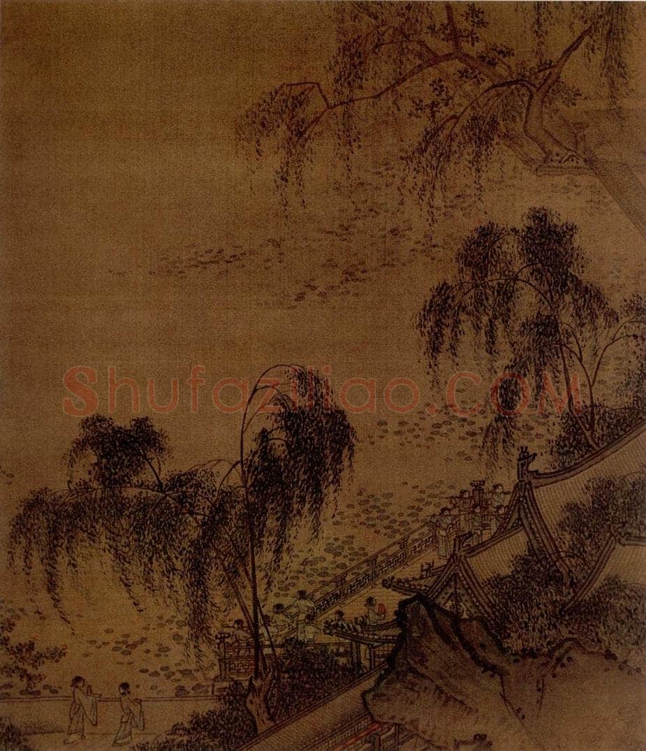 宋 伕名 塘按乐图 书画作品