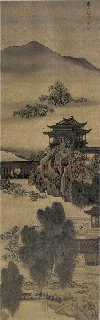 清 袁江 东山别墅 书画作品