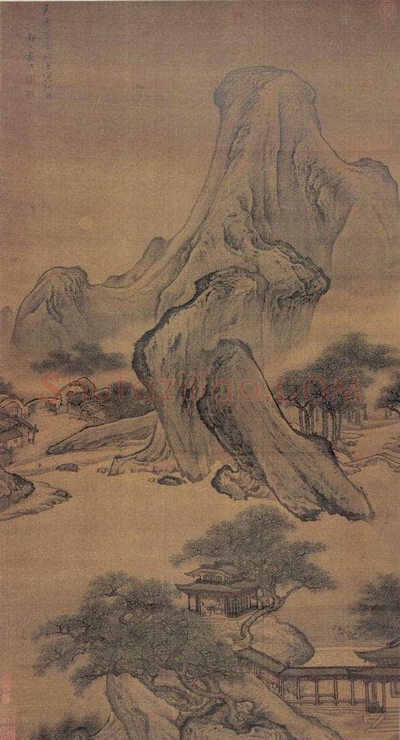 清 袁江 天香书屋图 书画作品