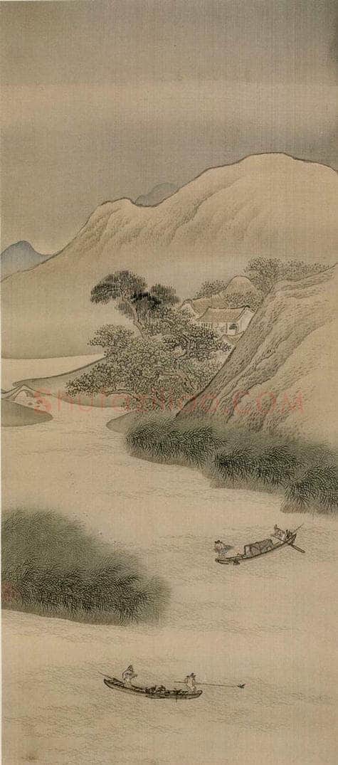 清 袁江 渔浦晚归 书画作品
