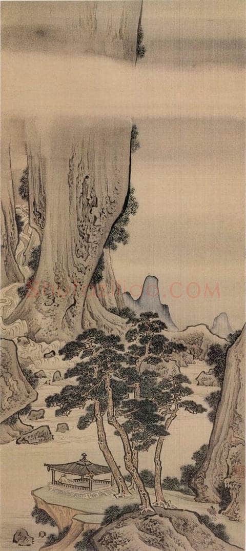 清 袁江 松风流水 书画作品