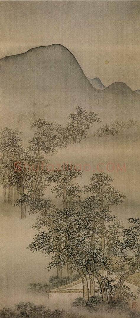 清 袁江 秋林莫霭 书画作品