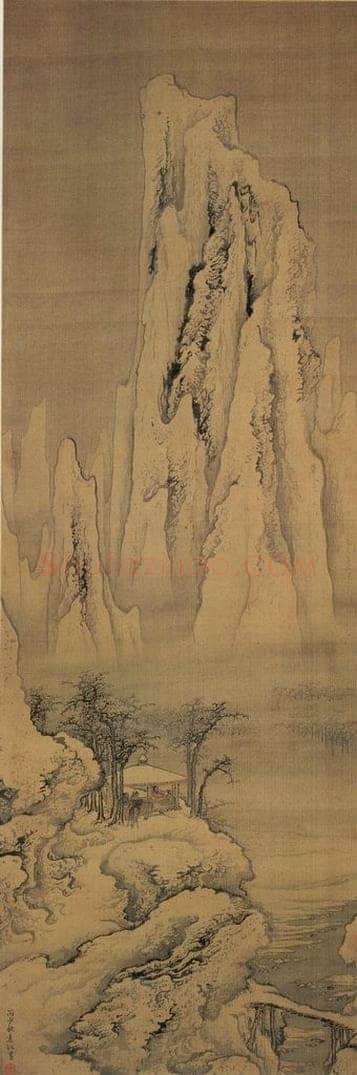 清 袁江 雪景山水 书画作品