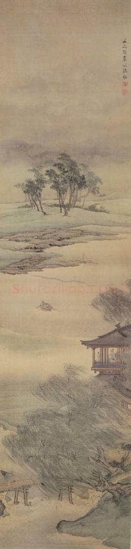 清 袁江 山水阁楼图屏 书画作品