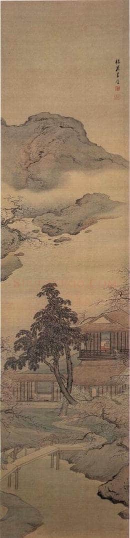 清 袁江 山水阁楼图屏 书画作品