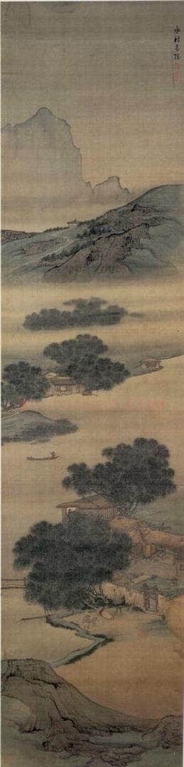 清 袁江 山水阁楼图屏 书画作品