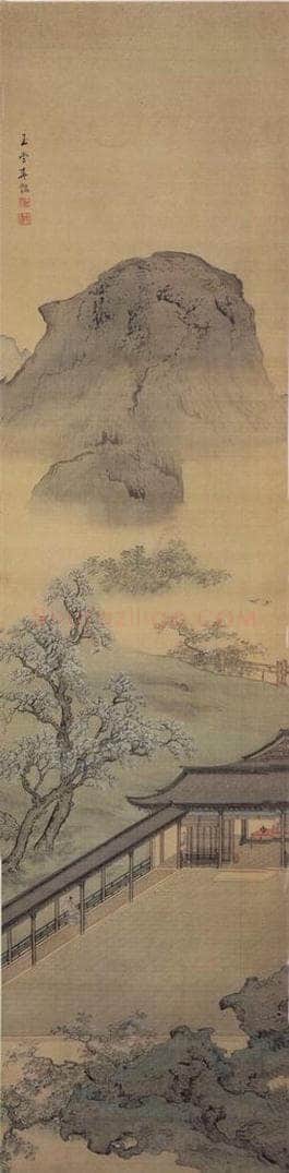 清 袁江 山水阁楼图屏 书画作品