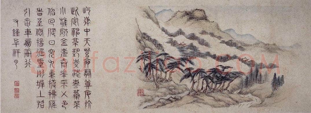 明 郭存仁 《金陵八景图卷》 书画作品