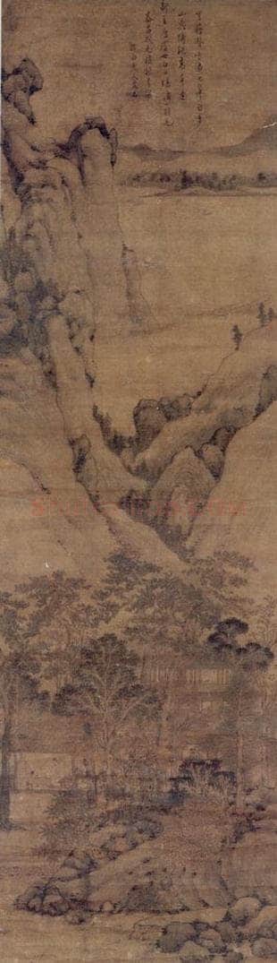 明 文石 《松斋客话图轴》 书画作品