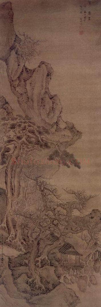 明 沈士充 《山水图轴》 书画作品