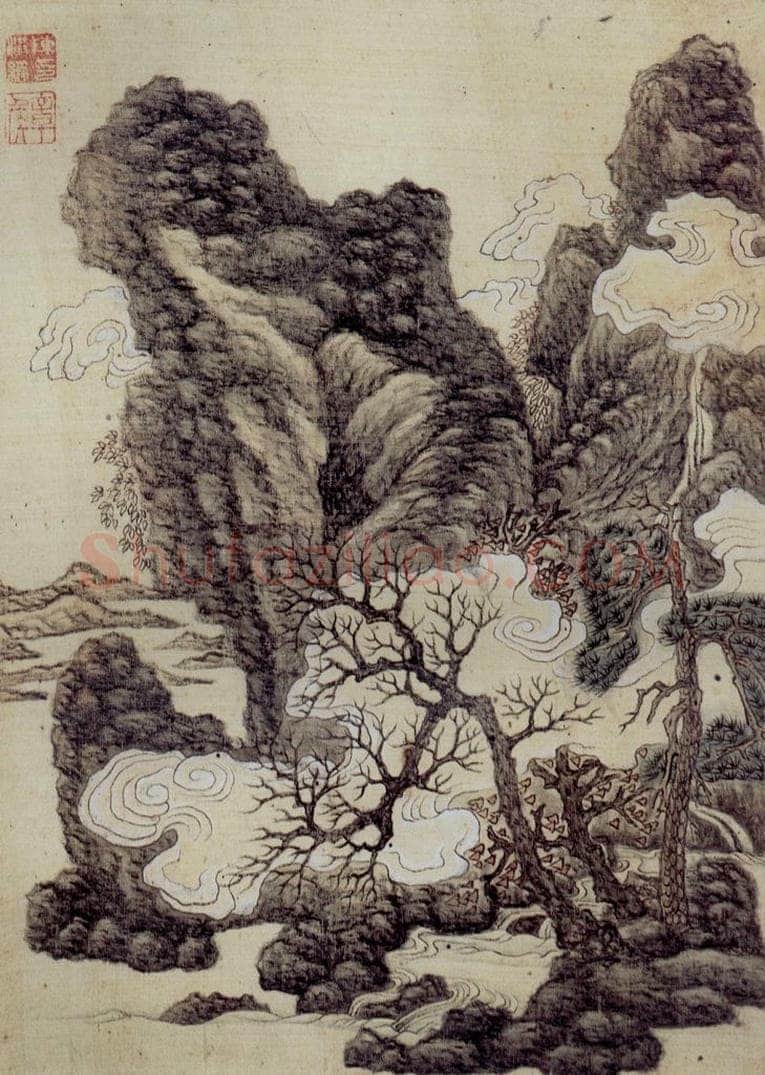 明 陈洪绶 《山水图册》 书画作品