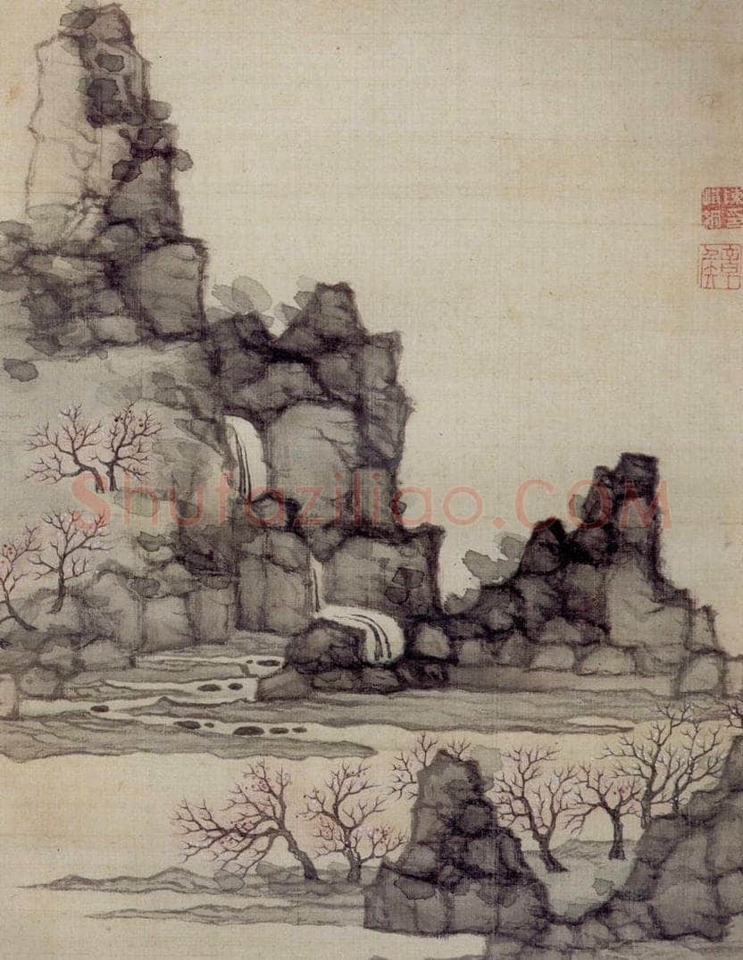 明 陈洪绶 《山水图册》 书画作品