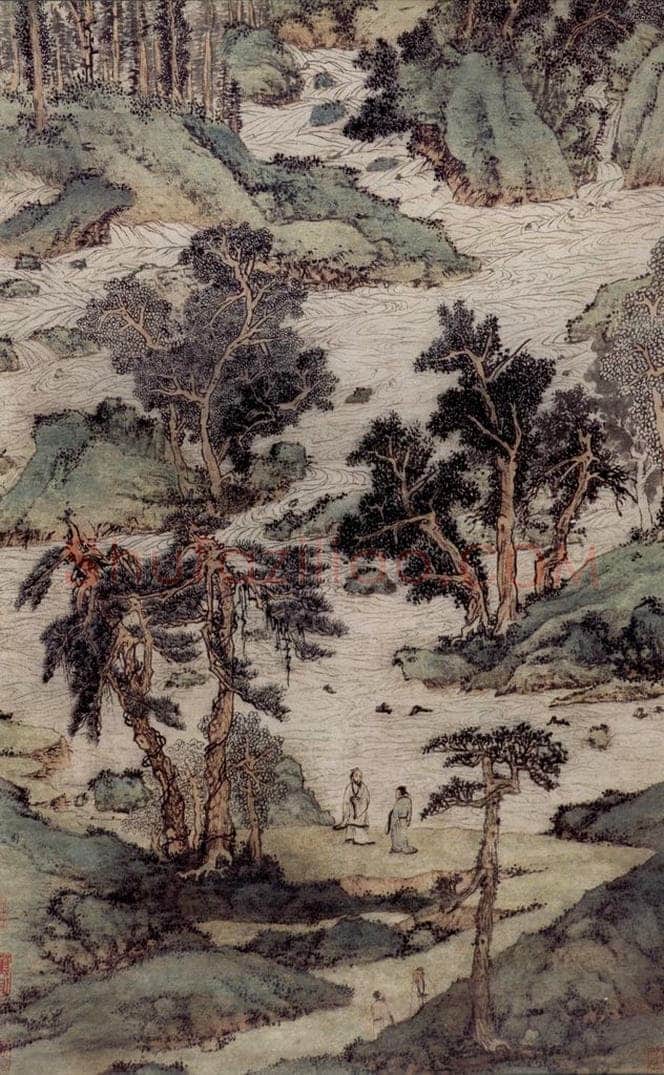 明 文征明 《万壑争流图轴》 书画作品
