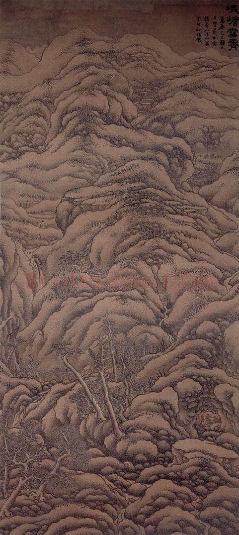 明 宋旭 《峨嵋雪霁图轴》 书画作品