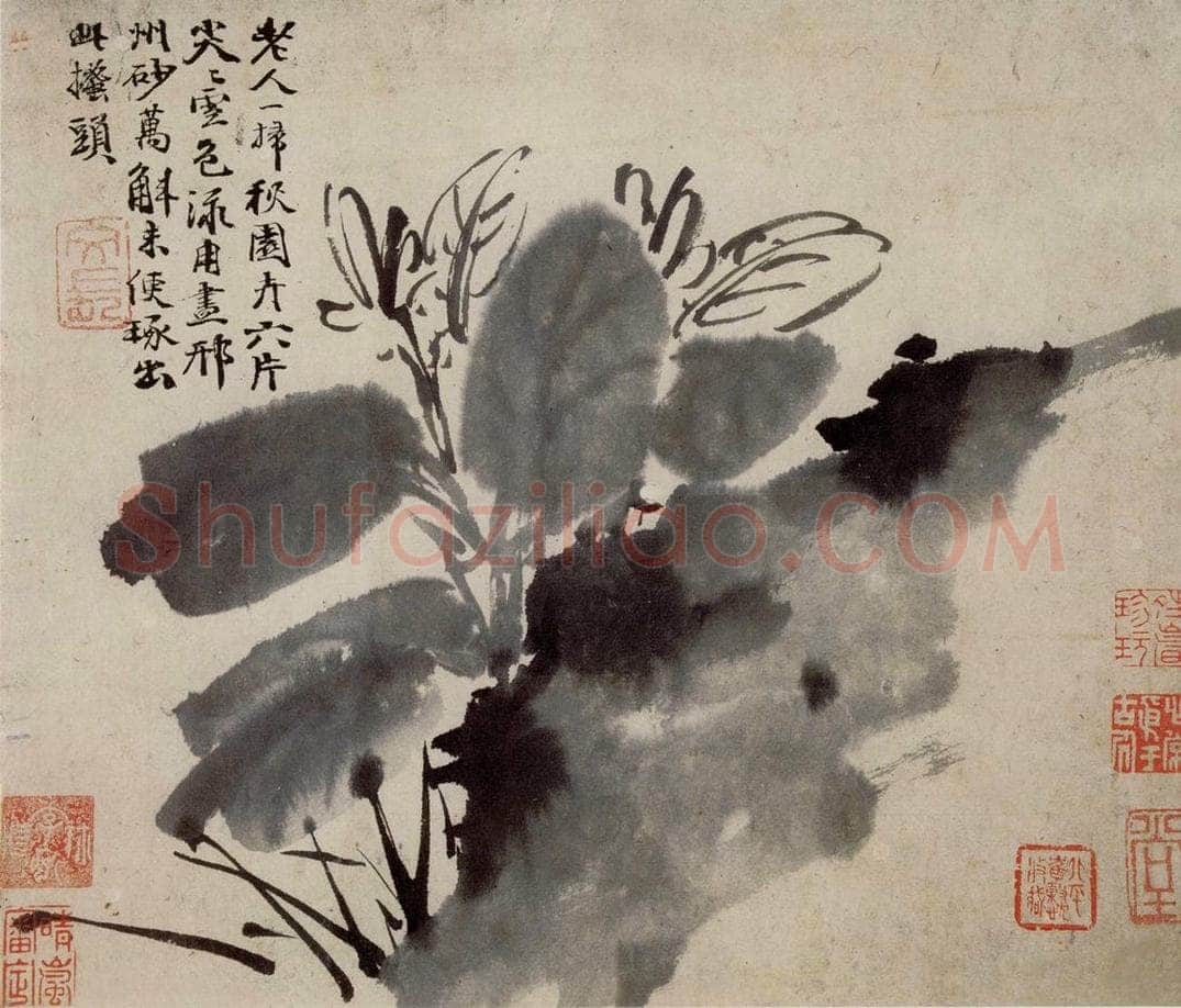 徐渭 《花卉人物卷》 书画作品