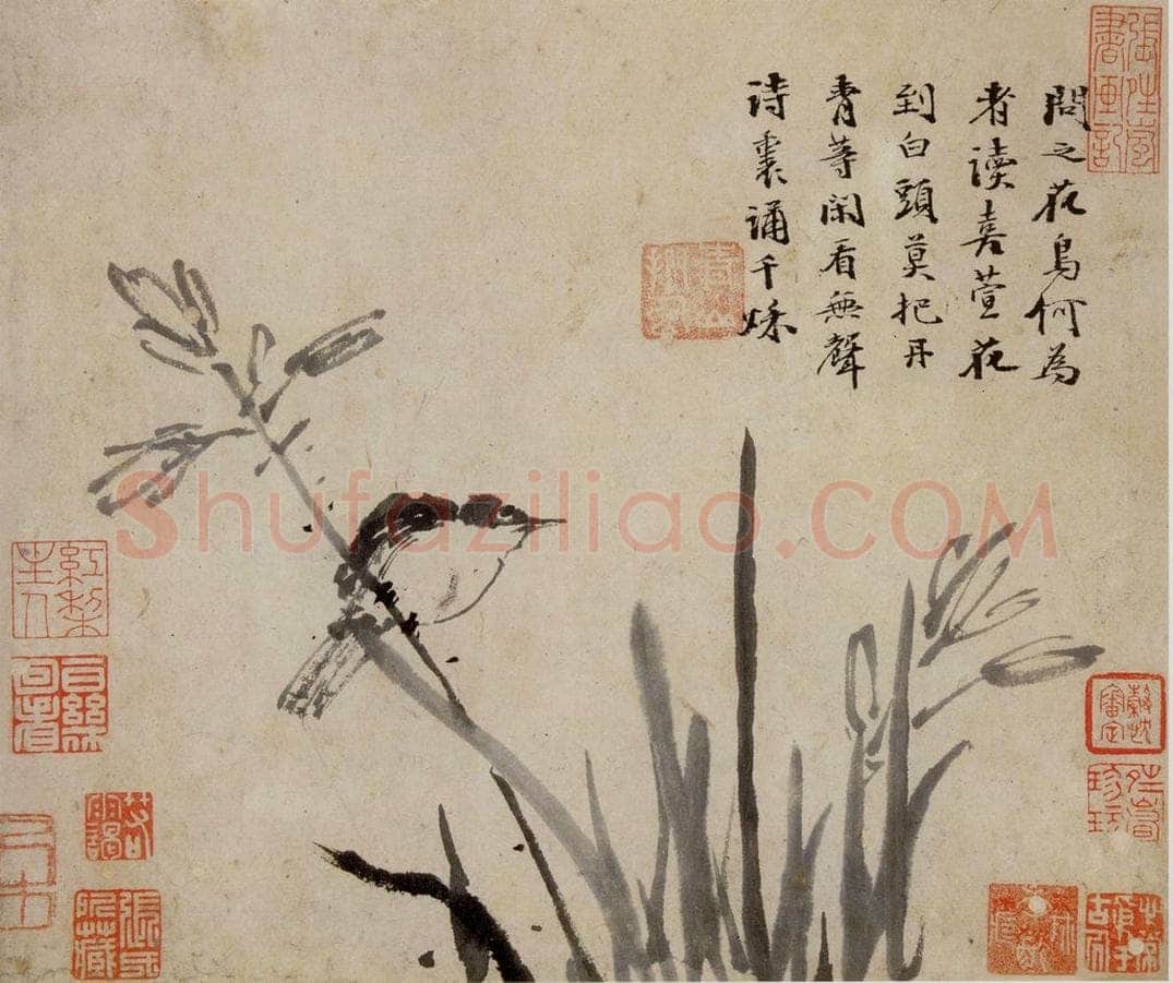徐渭 《花卉人物卷》 书画作品