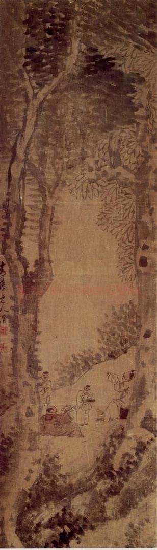  徐渭 《桐阴茗诗图》 书画作品