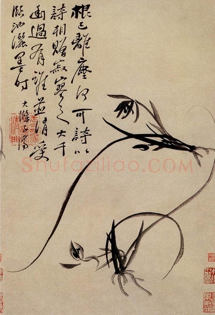 清 原济 《芳兰图》 书画作品