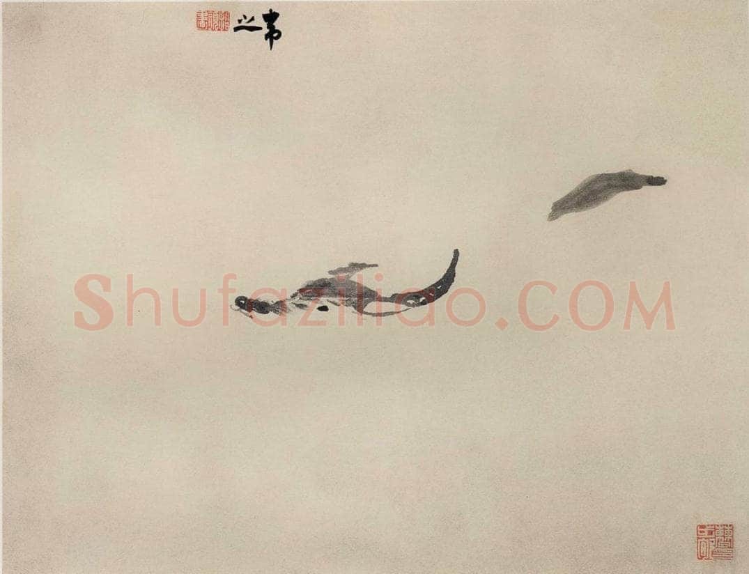 清 高其佩 《水中八事图册》 书画作品