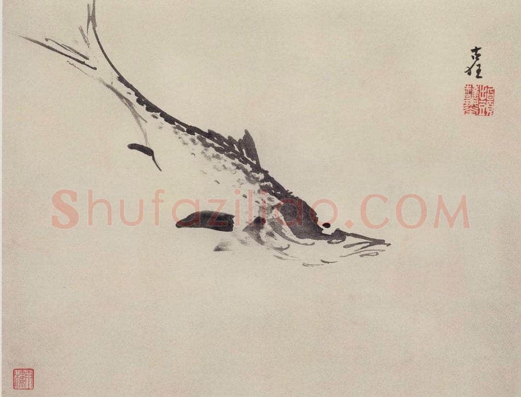 清 高其佩 《水中八事图册》 书画作品