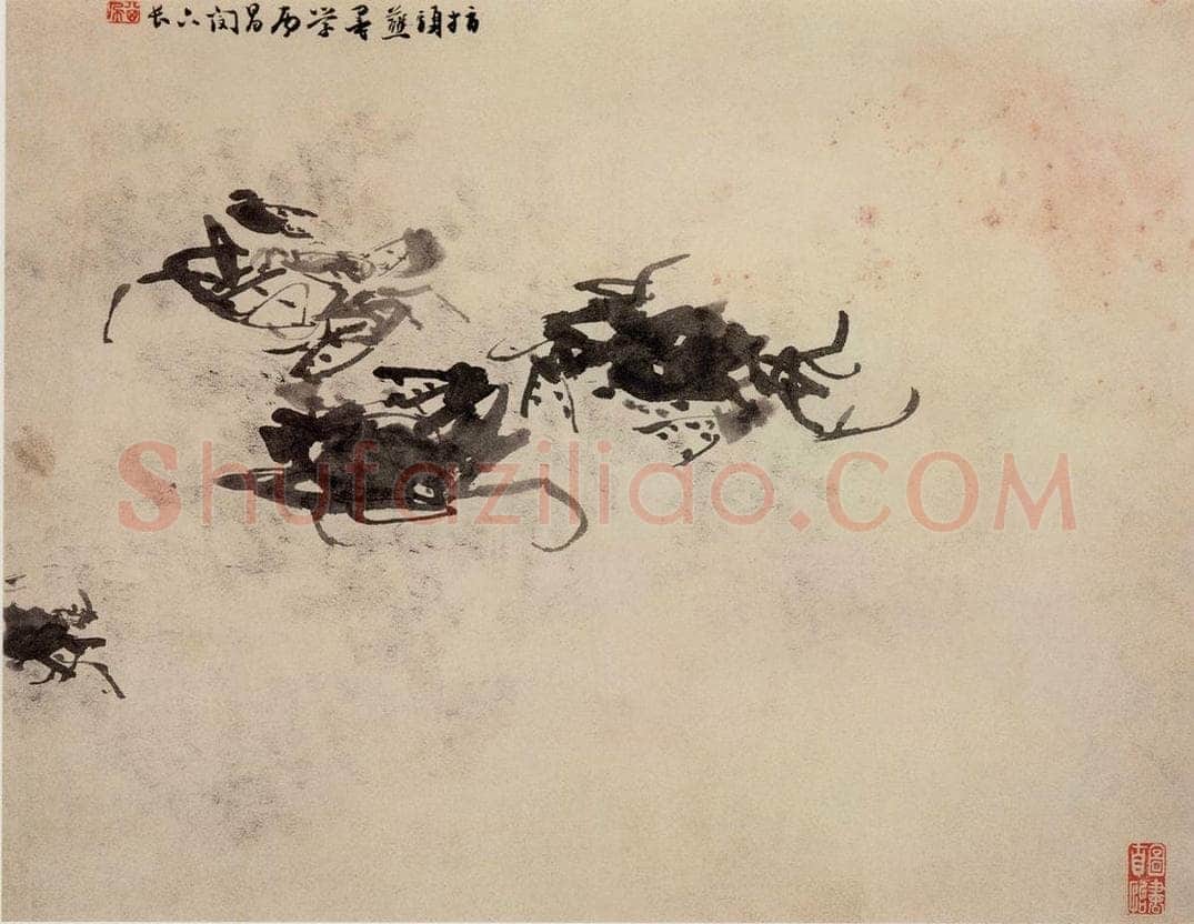 清 高其佩 《水中八事图册》 书画作品