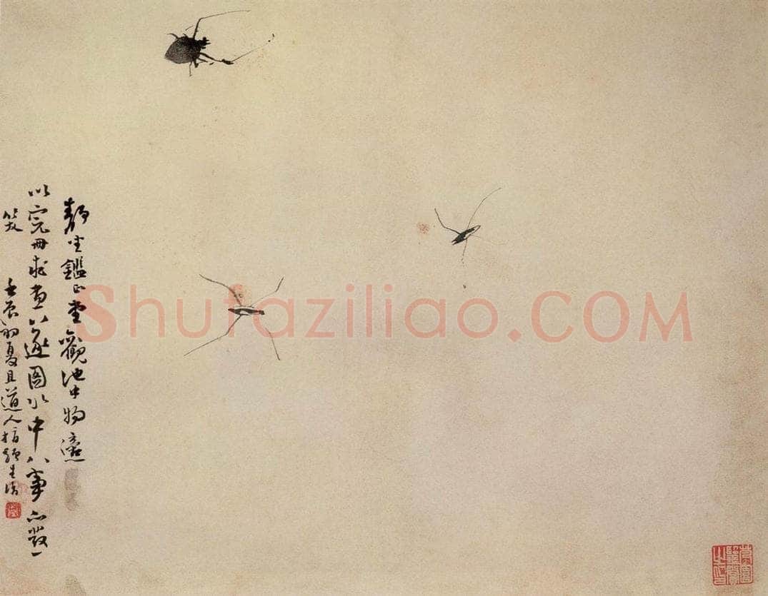 清 高其佩 《水中八事图册》 书画作品