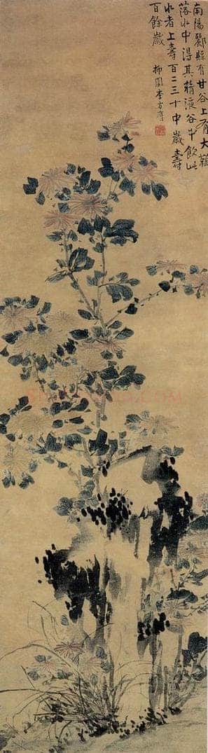 清 李方膺 《菊石图》 书画作品