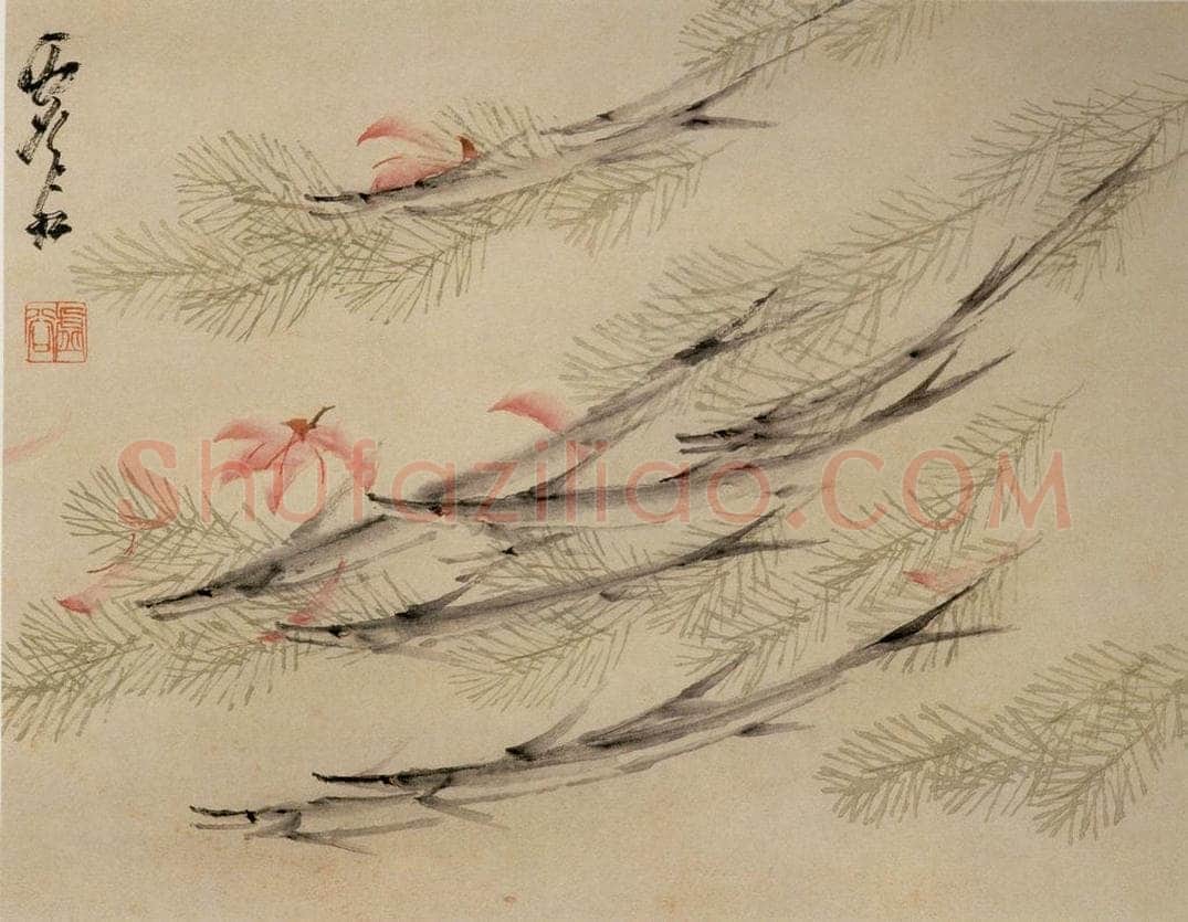 清 虚谷 《花鸟水族图册》 书画作品