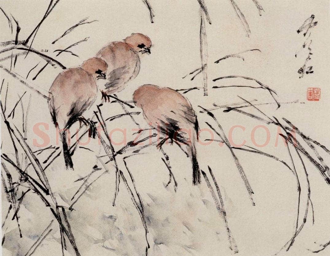 清 虚谷 《花鸟水族图册》 书画作品