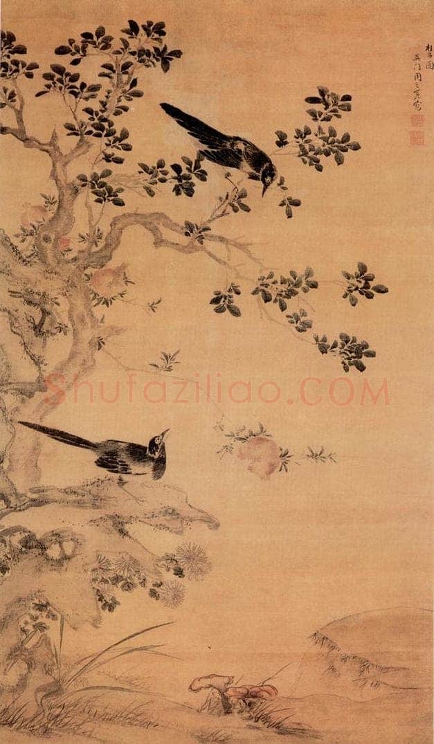 明 周之冕 《桂子图》 书画作品