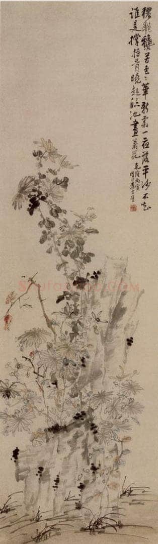 1746年 李方膺 《花卉四条屏》 书画作品