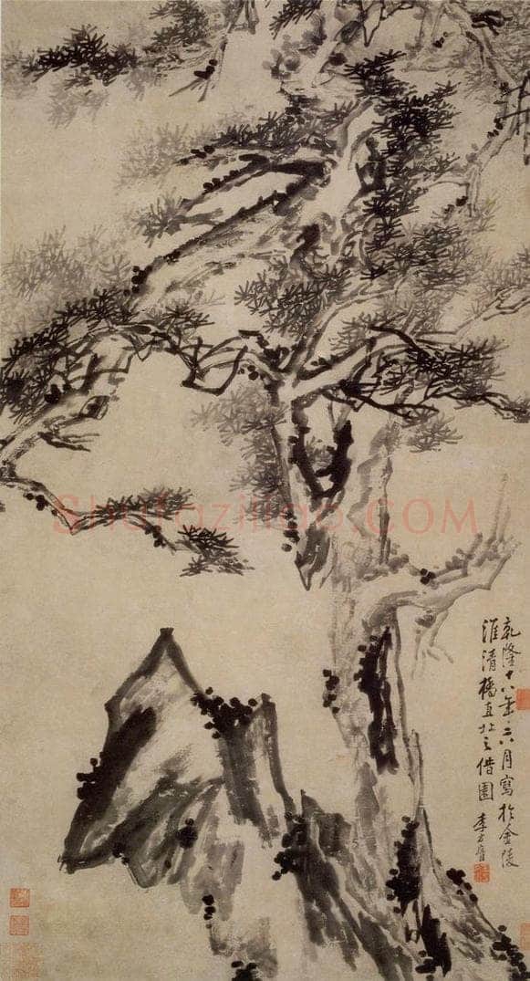 1753年 李方膺 《松石图》 书画作品