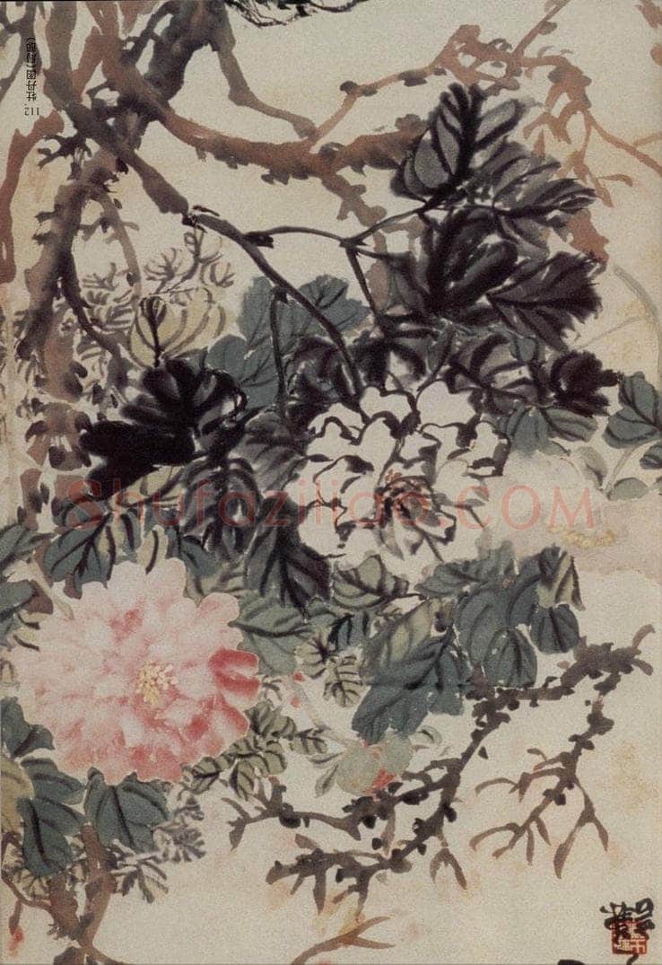 清 赵之谦 《牡丹图》 书画作品
